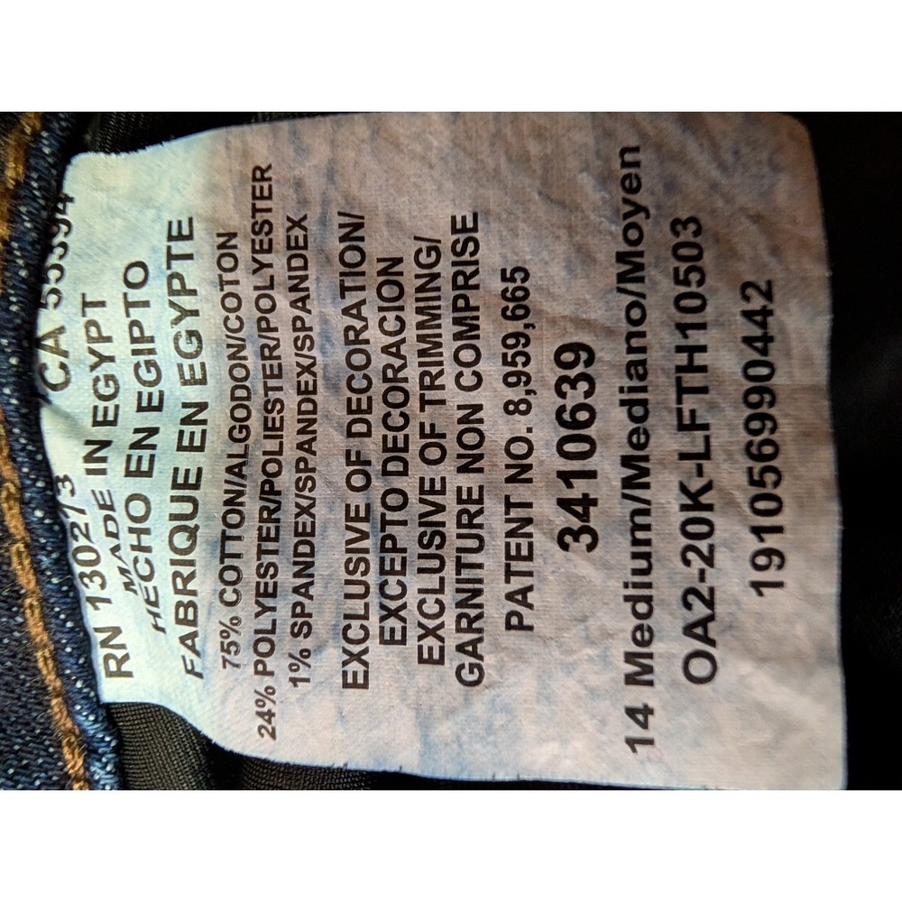 Lee Womens Size 14 Medium Mid Rise Straight Leg Denim Blue Jeans - Picture 8 of 9